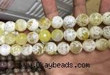 CAA3236 15 inches 16mm faceted round fire crackle agate beads wholesale