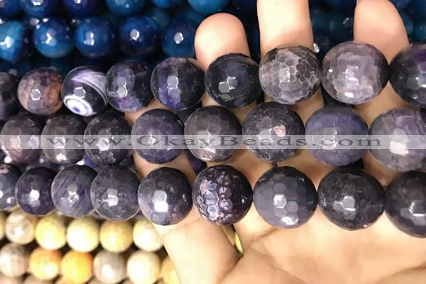 CAA3242 15 inches 16mm faceted round fire crackle agate beads wholesale