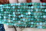 CAA3255 15 inches 4mm faceted round line agate beads wholesale