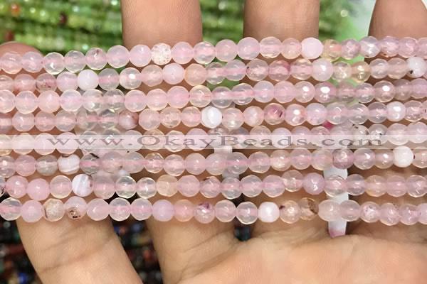 CAA3261 15 inches 4mm faceted round agate beads wholesale