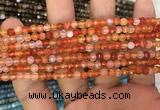 CAA3264 15 inches 4mm faceted round agate beads wholesale