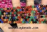 CAA3272 15 inches 4mm faceted round agate beads wholesale