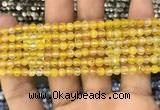 CAA3276 15 inches 4mm faceted round agate beads wholesale