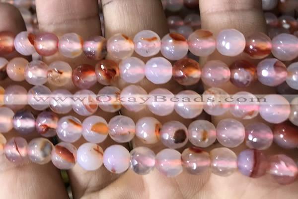 CAA3302 15 inches 6mm faceted round agate beads wholesale