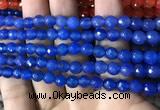 CAA3307 15 inches 6mm faceted round agate beads wholesale