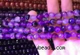 CAA3338 15 inches 8mm faceted round agate beads wholesale