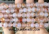 CAA3343 15 inches 8mm faceted round agate beads wholesale