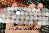 CAA3362 15 inches 10mm faceted round agate beads wholesale