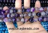 CAA3366 15 inches 10mm faceted round agate beads wholesale