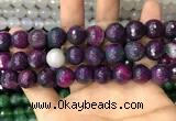 CAA3403 15 inches 12mm faceted round agate beads wholesale