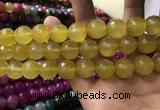 CAA3429 15 inches 14mm faceted round agate beads wholesale