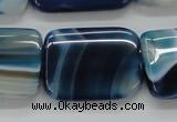 CAA343 15.5 inches 22*30mm rectangle blue line agate beads