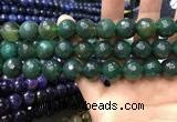 CAA3431 15 inches 14mm faceted round agate beads wholesale