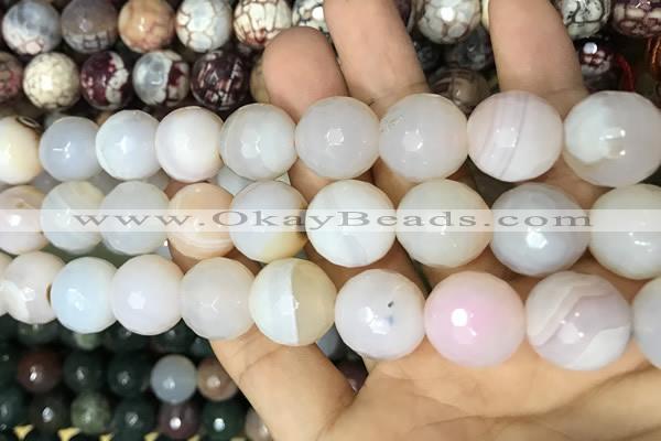 CAA3445 15 inches 16mm faceted round agate beads wholesale