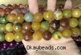 CAA3450 15 inches 16mm faceted round agate beads wholesale