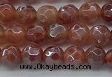 CAA3508 15.5 inches 4mm faceted round AB-color fire agate beads