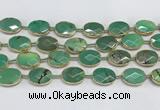 CAA3526 7.5 inches 13*18mm faceted oval grass agate beads