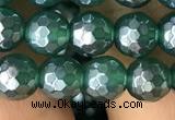 CAA3543 15.5 inches 6mm faceted round AB-color green agate beads