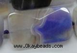 CAA363 15.5 inches 25*50mm faceted rectangle violet line agate beads