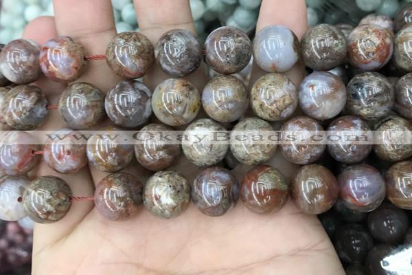 CAA3640 15.5 inches 12mm round flower agate beads wholesale