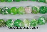 CAA370 15.5 inches 8mm faceted round fire crackle agate beads