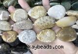 CAA3724 25*35mm - 30*40mm freeform chrysanthemum agate beads