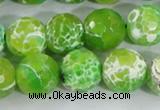 CAA373 15.5 inches 14mm faceted round fire crackle agate beads