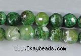 CAA377 15.5 inches 12mm faceted round fire crackle agate beads