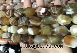 CAA3822 13*17mm - 18*22mm faceted nuggets line agate beads