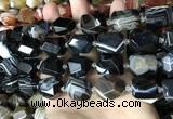 CAA3824 13*17mm - 18*22mm faceted nuggets line agate beads