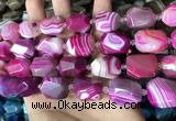 CAA3826 13*17mm - 18*22mm faceted nuggets line agate beads