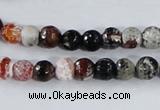 CAA383 15.5 inches 6mm faceted round fire crackle agate beads