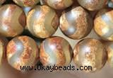 CAA3855 15 inches 8mm round tibetan agate beads wholesale