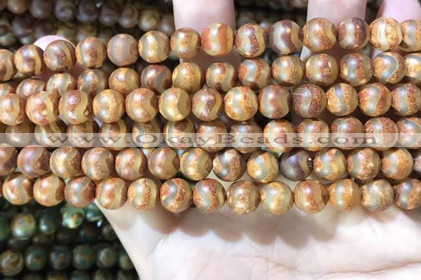 CAA3855 15 inches 8mm round tibetan agate beads wholesale