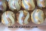 CAA3859 15 inches 8mm round tibetan agate beads wholesale