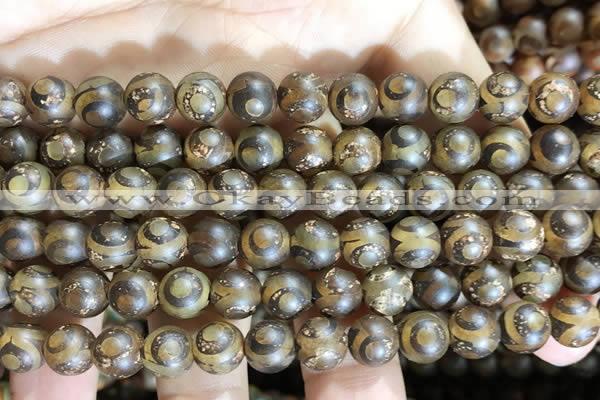 CAA3860 15 inches 8mm round tibetan agate beads wholesale