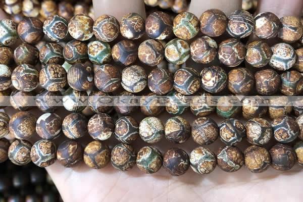 CAA3871 15 inches 8mm round tibetan agate beads wholesale