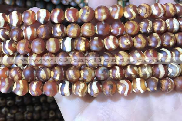 CAA3873 15 inches 8mm round tibetan agate beads wholesale