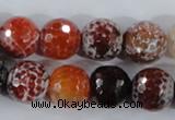 CAA389 15.5 inches 18mm faceted round fire crackle agate beads