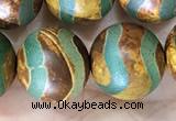 CAA3923 15 inches 12mm round tibetan agate beads wholesale