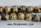 CAA394 15.5 inches 10mm round fire crackle agate beads wholesale