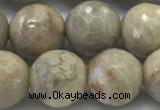 CAA3964 15.5 inches 12mm faceted round chrysanthemum agate beads