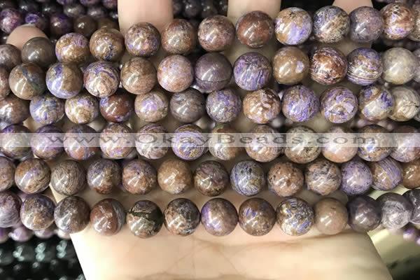 CAA4002 15.5 inches 8mm round purple crazy lace agate beads