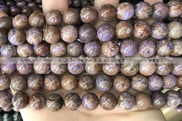 CAA4003 15.5 inches 10mm round purple crazy lace agate beads