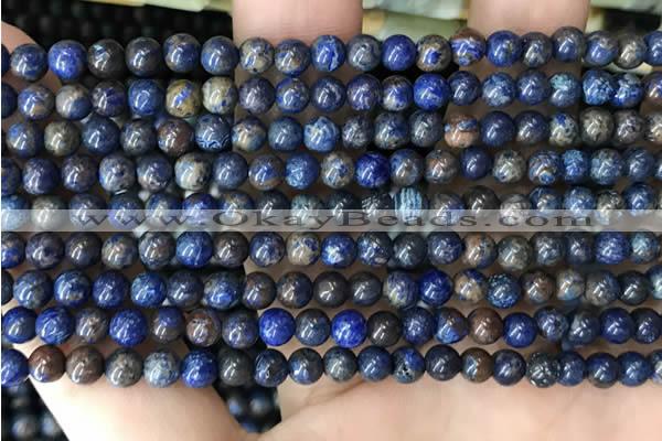 CAA4008 15.5 inches 4mm round blue crazy lace agate beads