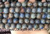 CAA4013 15.5 inches 14mm round blue crazy lace agate beads