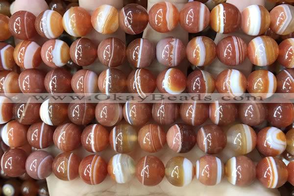 CAA4028 15.5 inches 10mm round line agate beads wholesale