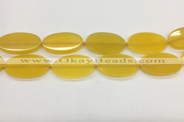 CAA4064 15.5 inches 30*50mm oval yellow agate gemstone beads