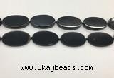 CAA4070 15.5 inches 30*50mm oval black agate gemstone beads