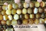 CAA4143 15.5 inches 14mm pumpkin line agate beads wholesale